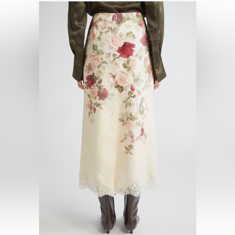 Zimmermann Cream Floral Midi Skirt - Picture 3 of 5